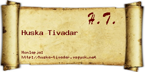 Huska Tivadar névjegykártya